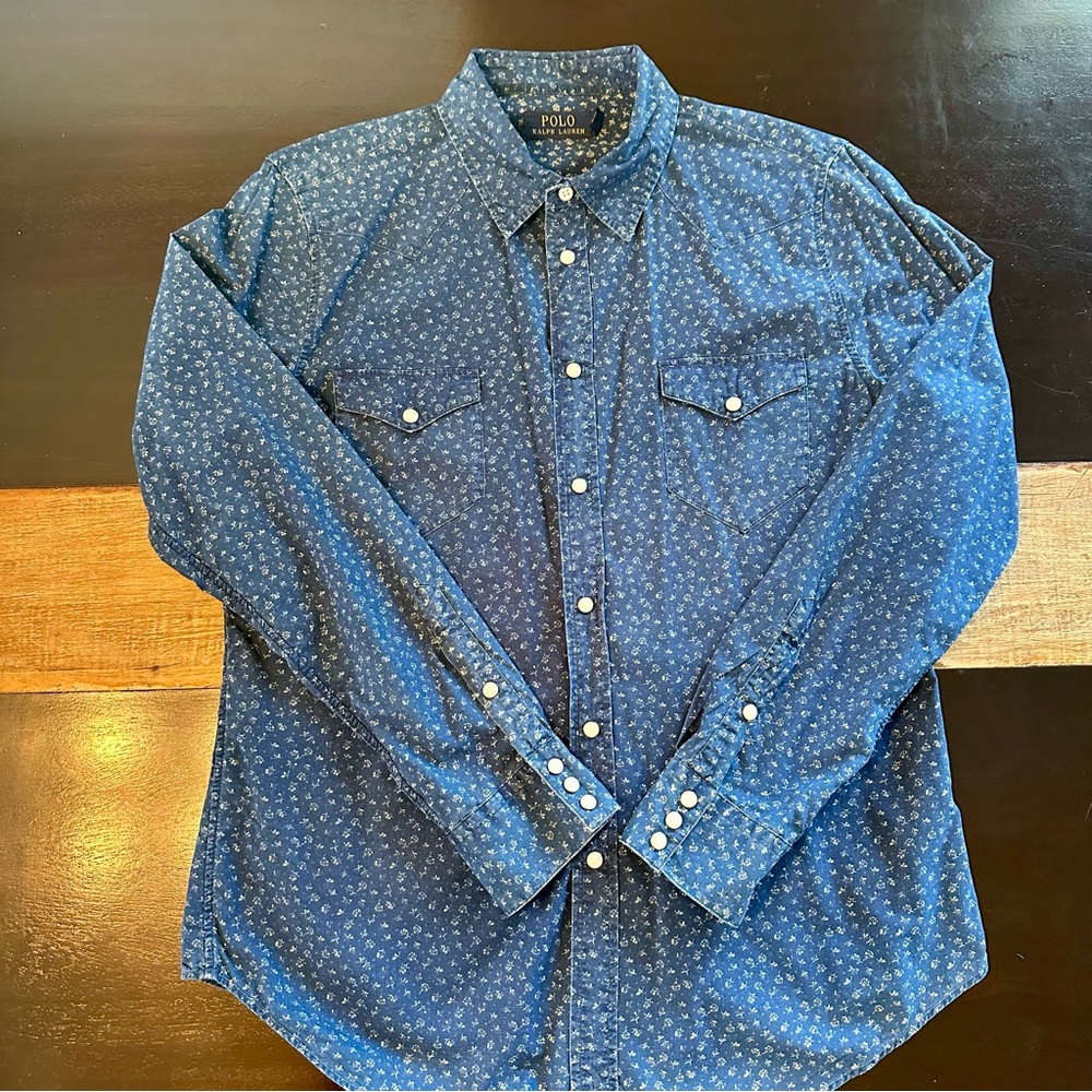 Polo by Ralph Lauren Women’s Western Floral pearl snap shirt. Size XL